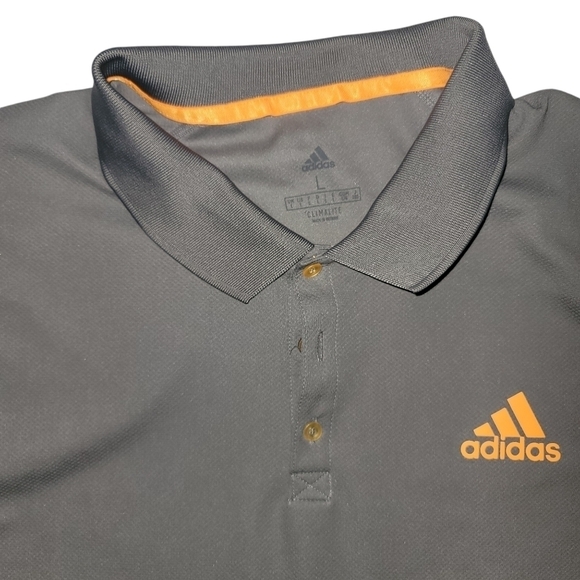 Adidas Men's New York Polo-Grey Three- Flash Orange EI8971 - Picture 3 of 10